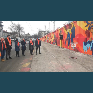 Inaugurarea picturii murale „Colorează lumea în oranj” realizată în cadrul campaniei „16 Zile de Activism Împotriva Violenței în Bază de Gen”
