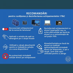 Dezinfectarea echipamentelor de comuncare este esențială