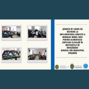 Ședință de lucru cu referire la implementarea corectă a meniului model unic pentru alimentația elevilor