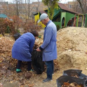 Evacuarea frunzișului de pe teritoriul Instituției de educație timpurie nr. 225, str. Mircea cel Bătrân, 14/2