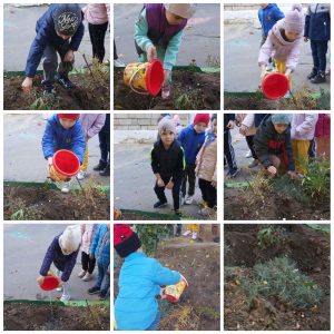 În IET nr.161, în procesul de sădire a florilor sunt implicați cât angajații instituției, atât și micuții gospodari