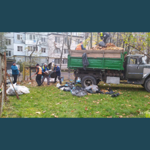 CAMPANIA DE SALUBRIZARE ÎN IET NR.149 CONTINUĂ CU EVACUAREA FRUNZELOR DE PE TERITORIUL INSTITUȚIEI