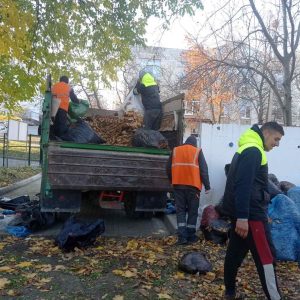 Salubrizarea teritoriului IET nr. 155 continuă cu evacuarea frunzelor de pe teritoriul instituției și cel adiacent!