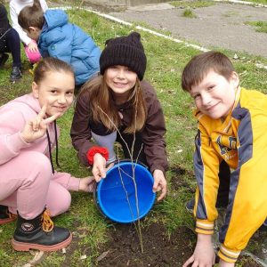 Plantarea arborilor și arbuștilor pe teritoriul instituției Școala Primară nr. 83
